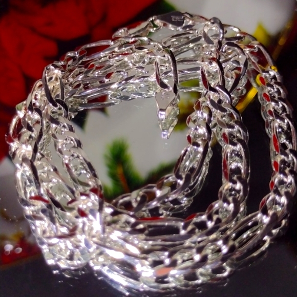 .925 24" Figaro Sterling Silver Chain ⛓️NWT - Picture 3 of 8